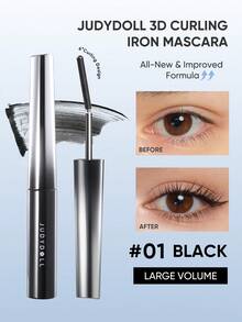 Maskara JUDYDOLL 3D CURLING IRON, Tahan Air, Mengeriting, Anti Luntur, Memberi Volume, Maskara Tahan Lama - 01 Hitam Desain Melengkung 6° - View 1