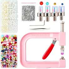 Pearl Inlay Machine And Hand Press Pearl Inlay Tool, 5 Sizes Round Pearl ABS Beads Rivets And 1000pcs Rivet Heads Set, Suitable For Hat, Shoes, Clothing, Bags, Skirts, Pearl DIY Accessories - One Size Fits All - View 14