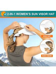 1pc Colorful Ribbon Summer Women's Sun Hat, Adjustable Sun Protection, Suitable For Ponytail Wear, Fashionable And Versatile - Multicolor - View 5