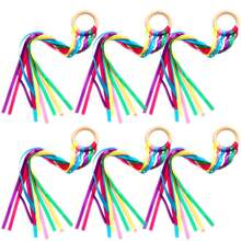 1/4/6pcs Ribbon Set, Includes Dance Ribbon, Handheld Kite, Throwable Wand And Wooden Ring Wand, Ribbon, Birthday Sash, Suitable For Wedding, Bride, Wedding Decoration, Wedding Arrangement, Bachelorette Party, Party Supplies And Wedding Ribbon - Rainbow Ribbon - View 3