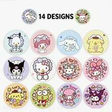 300pcs MINISO Sanrio Mixed Cartoon Character Roll Stickers Labels Tape, High-Quality Paper Printing, Strong Adhesion, Suitable For Scrapbooking, Planner, DIY Crafts, Planner Decoration, Packaging Sealing, Home Office School Supplies - Style 1 - View 3