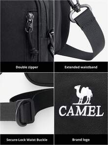 CAMEL CROWN Unisex Outdoor Sports Mini Lightweight Messenger Bag, Suitable For Fitness, Cycling - Black - View 4
