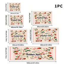 1pc Dish Drying Mat, Coffee Machine Pad, Fresh Strawberry & Daisy Floral Pattern Absorbent Draining Mat, Suitable For Dining Table, Coffee Bar, Kitchen Counter, Decorative & Practical Multipurpose Drainage Pad, Household Gift, Tabletop Decor - XYLSD-430 - View 14
