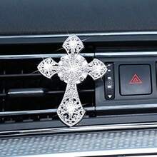 1pc Cross-Shaped Car Air Vent Fragrance Clip, Car Air Vent Decor, Cross-Shaped Car Air Conditioner Vent Fragrance, Car Decoration, Car Interior Accessories, Gift For Women - Multicolor - View 9