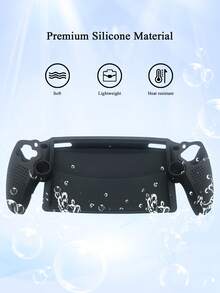 Compatible con PS Portal Remote Play, 1 pieza Bolsa de almacenamiento + 1 pieza Funda protectora de silicona + 10 piezas Tapas de joystick + 1 pieza Protector de pantalla de vidrio templado HD, Protección anti-caída anti-rayones anti-deslizante anti-sudor para dispositivo de juego - Ver 10