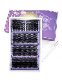 Soft Lightweight 20 Rows D Curl Lash Clusters With Bottom Lashes And Lash Spikes Manga Mink Strip Lashes DIY Spiky Individual Volume Eyelash Extensions - D - View 2