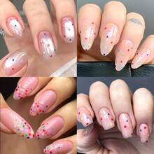 2pcs Colorful Nail Sequins Mini Round Sequins Polka Dot Nail Art Design Y2K Cute And Charming Nail Decoration Nail Salon Accessories Nail Supplies DIY Nail Charms - Multicolor - View 6