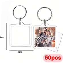 5/10/20/30/40/50/100PCs Acrylic Photo Frame Keychain Clear Picture Insert Blank Keyrings For Double-Sided Photos Holder DIY Party Guest Gifts - Multicolor - View 40