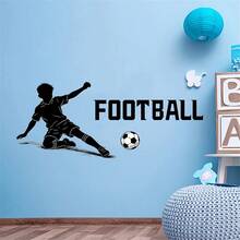 Football Player Wall Sticker, Soccer Silhouette Decal, Removable Sports Theme Home Decor - C - View 8