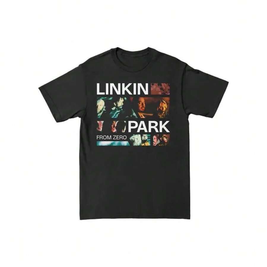 Camiseta  - From Frozen  Clothes Clothes Vintage Retro Band Music Aesthetic Oversized Loose Fit T‑Shirt Summer Casual Gig Daily Wear Tee - Black - View 1
