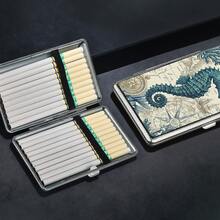 A Seahorse Sketch Artwork, With A Metal Casing That Is Moisture-Proof, And A Compartment For Easy Carrying, Making It Ideal For Personalized Collections. It Is Moisture-Proof And Pressure-Resistant, Compatible With Long Pipes, And Perfect As A Gift - 1 - View 4
