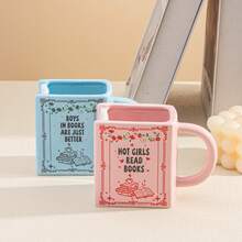 1 chiếc cốc cà phê gốm hình cuốn sách 3D độc đáo, dung tích 290ml/9.8oz, họa tiết hoa trang nhã, thích hợp cho người yêu sách, kiểu dáng đôi màu hồng và xanh dương. Thích hợp dùng cho cà phê, nước chanh, sữa, nước ép, sinh tố. Là món quà lý tưởng cho nhà văn, tác giả, độc giả, gia đình và bạn bè. - Nhiều màu - Xem 10
