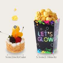 10/20/50pcs Graffiti Happy Birthday Printed Paper Popcorn Boxes, Fries Boxes, Popcorn Cups, Popcorn Buckets, Balloons, Suitable For Birthday, Festival, Party Decoration And Snack Boxes, Applicable For Lunch Box, Bakery, Burger Shop Use - Multicolor - View 3