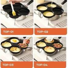 4-Cup Capacity Egg Pan; Non-Stick Easy-To-Clean Breakfast Pan, Suitable For Pancakes, Burgers And Sandwiches; Suitable For Gas And Induction Stoves; Suitable For Home Kitchen, Restaurant, Dormitory And Other Places, Durable Non-Stick Frying Pan - View 9