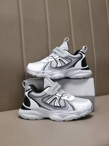 1 Pair Kids Boys' Sport Casual Shoes, Mesh Upper Breathable Soft Bottom Anti-Slip Running Sneakers - Grey - View 6