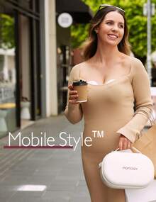 Momcozy Hands-Free Breast Pump For On-The-Go Use | M6, Portable Breast Pump For Optimal Milk Flow, Dual Seat Flange For Better Fit And More Discretion, 3 Modes And 9 Levels, 24 Mm – 1 Piece, Color: Red - 灰色1件 - 查看 8