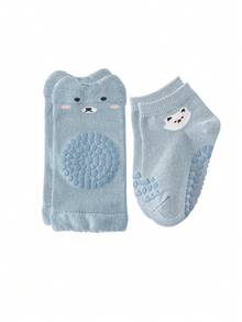 Kids Cartoon Knee Pads Baby Crawling Leg Warmers Set, Toddler Anti-Slip Protective Floor Leg Warmers, Suitable For 1-3 Years Old - Multicolor - View 9