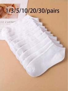 10 pares de calcetines invisibles para mujer, 10 colores - Blanco - Ver 9