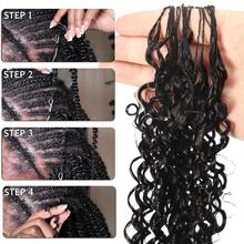 Extensions de cheveux humains vierges, bouclés et crépus, sans nœuds, pré-séparés, pré-bouclés et réutilisables, style crochet, couleur noir naturel, 50 cm (20 pouces), 50 g. - Natural Black - Voir 3