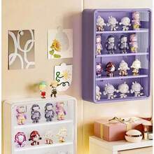 1pc Multi-Functional Storage Cabinet, White Dust-Proof Display Cabinet With Storage Shelves, Magnetic Door Display Cabinet, Transparent Acrylic Wall-Mounted Doll Cabinet, Toy Doll Display Box, Cosmetic Storage Rack, Model Box Display Shelf. Suitable For Mini Model Toys Or Doll Collection, Space-Saving Design (Self-Assembly Required, Dolls/Models Not Included). - Multicolor - View 4