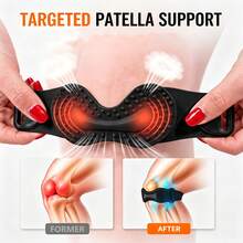 1/2pcs Professional 2nd Generation Upgraded Silicone Patella Support Brace With Shock Absorption, Compression, Breathability And Adjustable Knee Support, Suitable For Running, Jumping, Skipping And Tennis - Multicolor - View 3