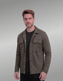 Stylish Men's Jacket With Waterfall Collar, Long Sleeves, Casual Sweatshirt Style With Button Details And Pockets. - 鏽棕色 - 查看 10