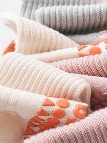 12 pares de calcetines para interiores con estampado de letras de dibujos animados de colores aleatorios y antideslizantes para niños pequeños, aptos para uso diario - Multicolor - Ver 6