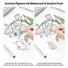 13/16pcs Professional Fine Liner Pen Set, 0.05-1.0mm Multiple Tip Sizes, Waterproof Archival Ink, Suitable For Artists Sketching/Journaling/Comic/Calligraphy/Engineering Drawing, High-End Back To School Art Supplies - Sets - View 9