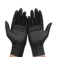4/50/100pcs Heavy Duty Black Nitrile Gloves, Powder-Free Latex-Free Disposable Work Gloves, Puncture Resistant Protective Gloves, Suitable For Auto Repair, Industrial Manufacturing And Cleaning - Black - View 3