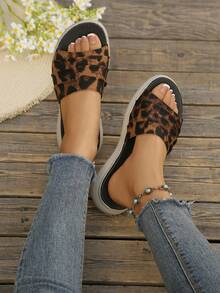 2026 Women's Bohemian Braided Double Strap Platform Sandals, Summer Casual Beach Comfortable Open Toe Flat Slides - Brown (A076) - View 2