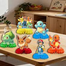 9pcs Honeycomb Desktop Decorations, Suitable For Themed Birthday Party Decor, For Kids - Multicolor - View 6