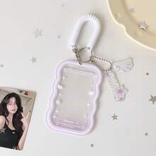 1 pieza Soporte de tarjeta acrílico con alas de ángel de 3 pulgadas, funda de exhibición de tarjeta de foto de ídolo para niñas, protector de marco de foto para estudiantes - Rectángulo - Ver 13