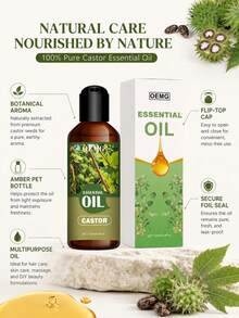 100ml Pure Castor Oil, High-Quality Essential Oil, Suitable For Home Aroma Diffuser, Humidifier, Rattan Diffuser And Lamps | Ideal For Aromatherapy, Humidifier | Daily Use, Elegant Fragrance, Father's Day Gift - Castor Essential Oil - View 4