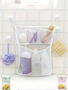 1pc Bathroom Toy Storage Mesh Bag, Cartoon Bathroom Toy Storage Bag, Wall-Mounted Shower Mesh Storage Bag, Easy Installation Accessories - Multicolor - View 6