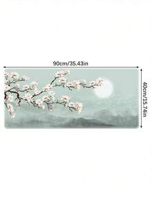 1 件装玉兰花中国水墨超大游戏鼠标垫，美观自然风景桌面垫，缝边设计，防滑橡胶底座键盘垫，适用于办公和游戏 - 查看 16