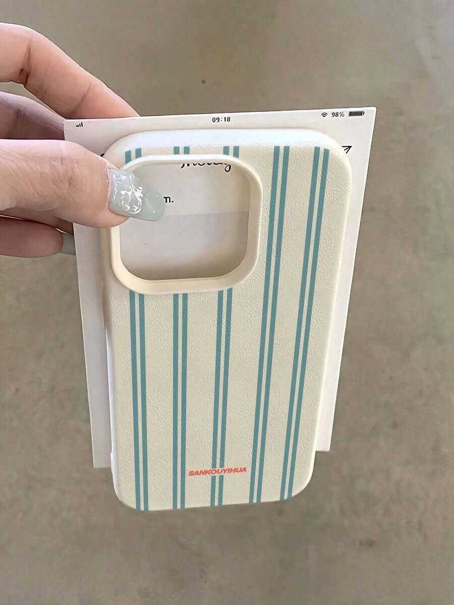 1 pieza Funda de teléfono a prueba de golpes de TPU minimalista con rayas blancas de coco, compatible con Apple 17, 16, 15, 14, 13, 12, 11 Pro Max, Air y Series - Multicolor 5 - Ver 1