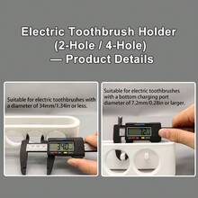 Giá đỡ bàn chải đánh răng điện treo tường có lỗ thoát nước, giá đựng bàn chải đánh răng gắn tủ phòng tắm, không cần khoan. - Nhiều màu - Xem 6