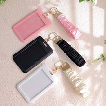 1 chiếc dây đeo cổ tay scrunchie dễ thương kèm giá đựng thẻ ID, giá đựng thẻ ID đeo cổ tay cho thẻ xe buýt, thẻ thông hành, thẻ tín dụng và thẻ truy cập, bảo vệ thẻ nhựa kèm vòng chìa khóa cho nữ, quà tặng cho giáo viên, nhân viên, phù hợp sử dụng hàng ngày - Nhiều màu - Xem 6