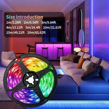 Tira de luces LED RGB 5050 con cambio de color, controlador de 3 teclas, modo de parpadeo regulable, adecuada para dormitorio, retroiluminación de TV, sala de juegos, decoración de fondo fotográfico - Multicolor - Ver 2