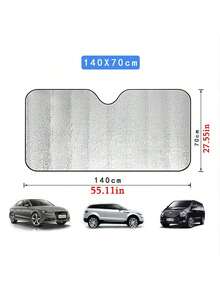 Car Windshield Sun Shade, Foldable Reflective Sun Visor For Car, Reflector Windshield Sunshade, Sun Blocker Car Window Shades From Harmful UV Rays, Universal Fit Large - A - View 8