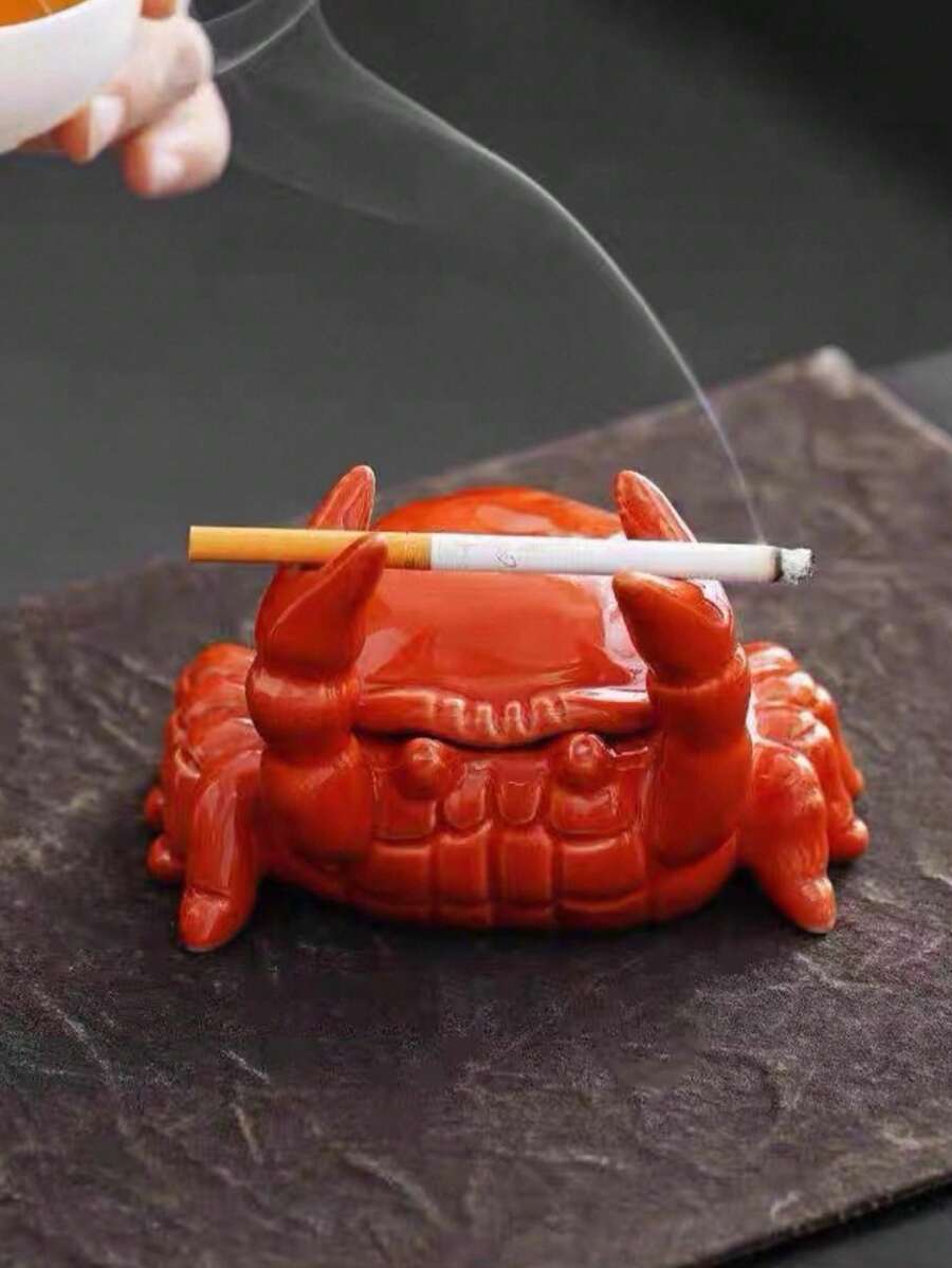 Crab Ashtray, Resin Animal Ashtray Home Office Decor Desktop Accessory, Suitable For Home And Outdoor Use - A - View 1