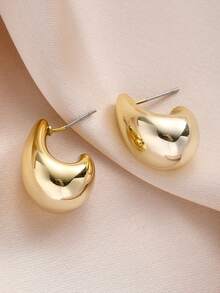 1 Pair Minimalist Water Drop Bead Earrings, Elegant European And American Style Earrings - Multicolor - View 2