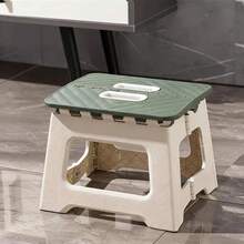 Large Folding Home Stool With Non-Slip Surface, 310 Lbs Load Capacity, Lightweight ABS Plastic Stool - Blue - View 6