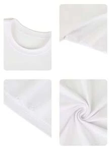 「A Bit Dramatic」圖案短版上衣，Y2K風格修身短袖女款休閒襯衫 - 白色 - 查看 5