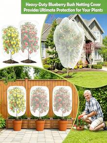 Blueberry Bush Bird Protection Net, Multiple Sizes Available - Tomato Plant Net, Insect-Proof Plant Cover, Drawstring Mesh Plant Protection Cover, Suitable For Fruit Trees, Shrubs, Vegetables, Flowers, Herbs, Ideal For Orchards - Multicolor - View 8