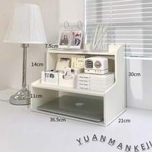1 chiếc kệ để bàn nhiều tầng, kiểu dáng tối giản phong cách Scandinavia, hộp đựng đồ dùng văn phòng phẩm, hộp đựng đồ lộn xộn trên bàn làm việc phòng ngủ, vật dụng thiết yếu tiết kiệm không gian chất lượng cao. - trắng - Xem 12