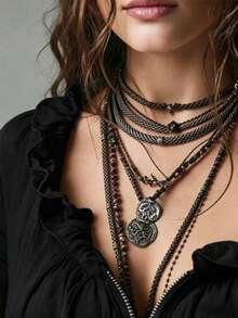 Camisa clásica de mujer con volantes y cremallera delantera para otoño, cuello en V, mangas largas acampanadas, detalle de botones – Adecuada para primavera y otoño, color negro - Negro - Ver 7