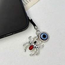 1pc Rhinestone Spider Personalized Sweet & Cool Phone Chain Charm, Creative Couple Style, Universal Smartphone, Personalized Pendant CCD Camera Keychain, Cute Style Phone Chain - Multicolor - View 10