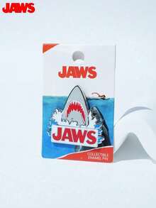 Monogram Universal 1個大白鯊胸針 收藏級琺瑯 JAWS 徽章 正版卡通動漫創意徽章 收藏級外扣針飾品配件 背包書包衣物包袋鉛筆盒適用 可愛時尚徽章 中性款 生日週年派對禮物 日常佩戴 - A - 查看 3