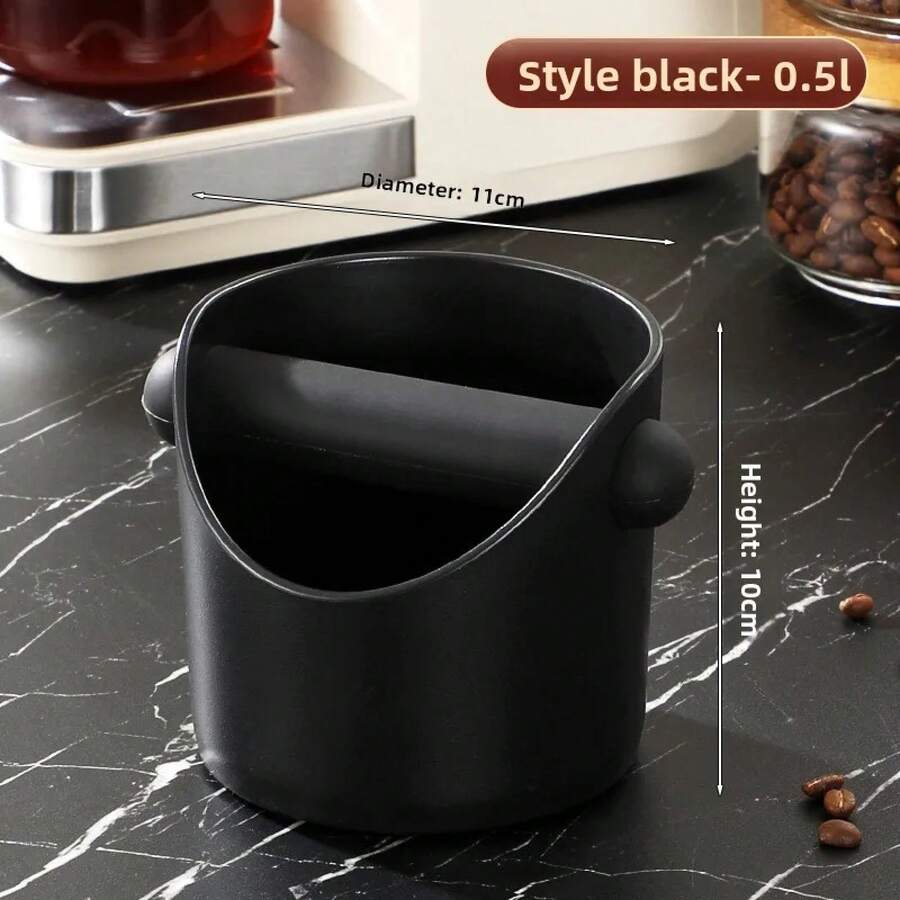 Italian Espresso Compaction Box With Non-Slip Base, Container For Collecting Coffee Grounds, Specific Accessory For Baristas. - Black-500ML - View 1